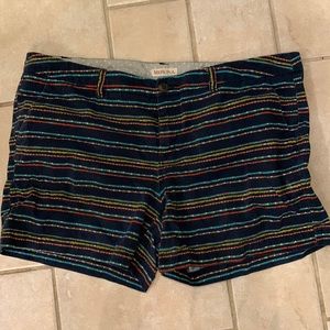 *3/$10* Merona chino shorts navy with bright multi colored pattern - size 16